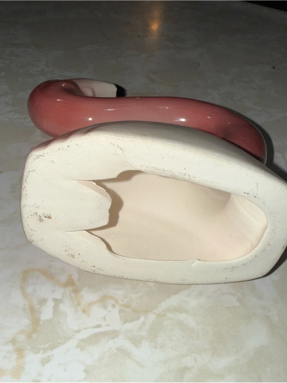 Pink Ceramic Flamingo Figurine - Decorative Home Accent
